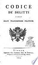 Codice de' delitti e delle gravi trasgressioni politiche