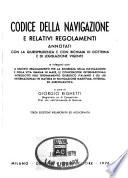 Codice Della Navigazione E Relativi Regolamenti