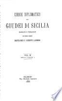 Codice diplomatico dei Giudei di Sicilia