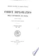 Codice diplomatico dell' università di Pavia: 1361-1400
