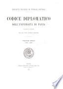 Codice diplomatico dell'università di Pavia