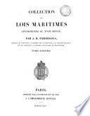 Collection de lois maritimes antérieures au xviii.e siècle