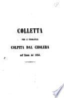 Colletta per l'indigenza colpita dal cholera nell'estate del 1854