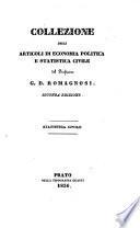 Collezione degli articoli di economia politica e statistica civile