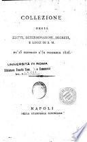 Collezione degli editti, determinazioni, decreti e leggi di S.M