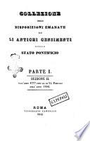Collezione delle disposizioni emanate su li antichi censimenti dello Stato Pontificio