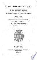 Collezione delle leggi e de' decreti reali del Regno delle Due Sicilie