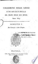 Collezione delle leggi e de' decreti reali del Regno delle Due Sicilie