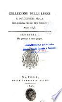 Collezione delle leggi e de' decreti reali del Regno delle Due Sicilie