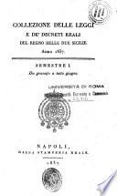 Collezione delle leggi e de' decreti reali del Regno delle Due Sicilie
