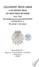 Collezione delle leggi e de' decreti reali del regno delle Due Sicilie