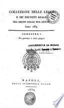 Collezione delle leggi e de' decreti reali del Regno delle Due Sicilie