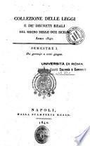 Collezione delle leggi e de' decreti reali del Regno delle Due Sicilie