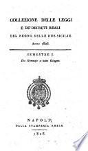 Collezione delle leggi e de' decreti reali del Regno delle Due Sicilie