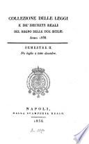 Collezione delle leggi e decreti emanati nelle provincie continentali dell'Italia meridionale