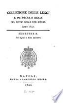 Collezione delle leggi e decreti emanati nelle provincie continentali dell'Italia meridionale