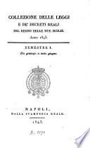 Collezione delle leggi e decreti emanati nelle provincie continentali dell'Italia meridionale