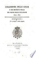 Collezione delle leggi e decreti emanati nelle provincie continentali dell'Italia meridionale