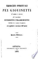 Collezione delle operette del sac: Esercizi spirituali pei giovinetti. Dialoghetti sui comandamenti della chiesa. Due gioie nascoste