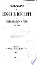 Collezione di leggi e decreti del general parlamento di Sicilia nel 1848