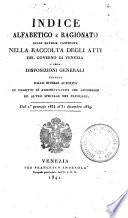 Collezione di leggi e regolamenti pubblicati dall'Imp. Regio Governo delle provincie Venete