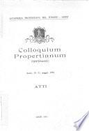 Colloquium Propertiamum (tertium) : Assisi, 29-31 maggio 1981 : atti