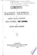 Comento e saggio critico sul poema: Un'anima di Giuseppe Aurelio Costanzo [di Camillo Collica Accordino]