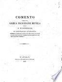 Comento sopra una greca iscrizione mutila trovata a Scandriglia di Bernardo Quaranta ..