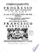 Cominciamento, e progresso dell'arte dell'intagliare in rame