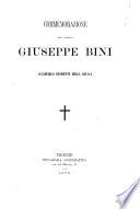 Commemorazione del canonico Giuseppe Bini accademico residente della Crusca [Luigi Venturi]