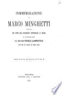 Commemorazione di Marco Minghetti