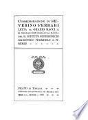 Commemorazione di Severino Ferrari