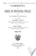 Commenti al Codice di procedura penale per il regno d'Italia, del cavaliere Francesco Saluto