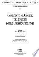 Commento al Codice dei canoni delle Chiese orientali