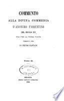 Commento alla Divina Commedia d'anonimo fiorentino del secolo 14., ora per la prima volta stampato