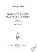 Commento inedito alle Satire di Persio