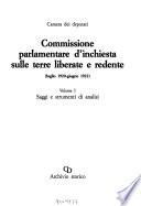 Commissione parlamentare d'inchiesta sulle terre liberate e redente (luglio 1920-giugno 1922).: Saggi e strumenti di analisi