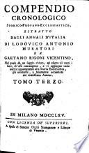 Compendio cronologico Storico-Profano-Ecclesiastico, estratto dagli Annali d'Italia di Lodovico Antonio Muratori