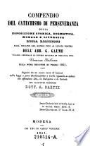 Compendio del catechismo di perseveranza