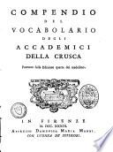 Compendio del Vocabolario degli Academici della Crusca