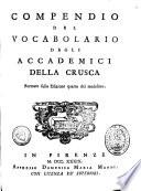 Compendio del Vocabolario degli Academici della Crusca