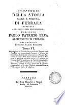 Compendio della storia sacra e politica di Ferrara