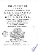 Compendio delle cerimonie ecclesiastiche