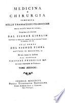 Compendio Delle Transazioni Filosofiche, Medicina e Chirurgia
