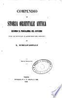 Compendio di storia orientale antica secondo il programma di governo per le scuole classiche del regno