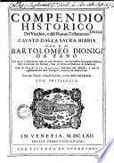 Compendio historico del Vecchio, e del Novo Testamento