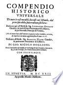 Compendio historico universale ... la quarta volta riveduto, corretto, & ampliato