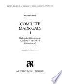 Complete Madrigals 1