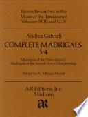 Complete Madrigals 3-4
