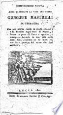Composizione nuova dove si descrive la vita che tenne G. M. di Terracina. [In verse.]